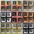 Babypartyballons Versorgung DIY AZ Briefballons Box Transparent Name Box Erste 1. Geburtstagsfeier Dekor Macaron Balloons Box